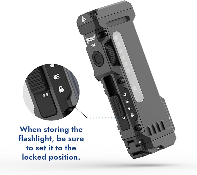 WUBEN X4 EDC Compact Flashlight with RGB Light 1500 Lumens Mini Flashlight with Tactical Switch and Magnetic IP65 Portable Pocket Clip USB C Flash Light for Camping Checking Emergencies