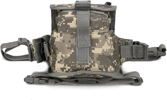 Tactical Drop Leg Bag Men Thigh Waist Fanny Pack Hunting Accessories Molle Gun Bag Hiking Traveling Camping Thigh Pouch(ACU)