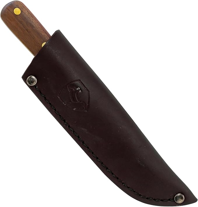 Condor Tool &amp Knife Kephart Knife 4 1/2 Inch W/Leather Sheath - 1075 High-Carbon Steel Blade - Ergonomic Walnut Handle for Precise Control - Ideal for Survival Camping and Outdoor Adventures