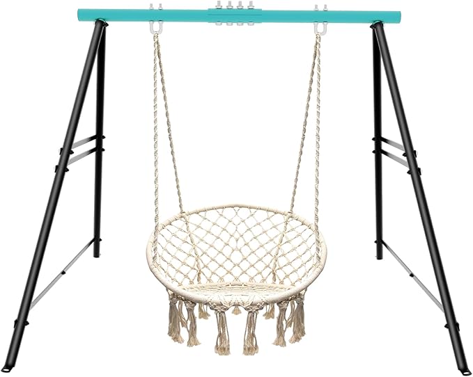 Swing Stand Frame Swing Sets for Backyard Hammock Chair Stand Only Max Load 550Lbs for Patio Playground Park(Swing not Included)