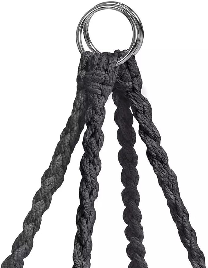 Hanging Swinging Chair Macrame Hammock Hanging Swinging Chairs with Soft Cushions and Hardware Accessories Hanging Chair for Indoor and Outdoor Use 3 Installation Methods Beige (1 Black)