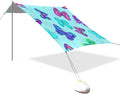 xigua Butterflies Beach Tent Sun Shelter with Carrying Bag - Silver Coated Oxford Fabric Beach Canopy for Beach Camping Fishing - Includes Windproof Ropes Sandbags &amp Stakes