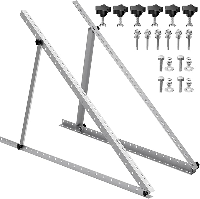 Upgraded 47in Adjustable Solar Panel Tilt Mount Brackets Foldable Tilt Legs Support 100 200 300 400 500 Watt Solar Panels 4-8Pcs Solar Panel Stand for Roof Off-Grid RV and Boat