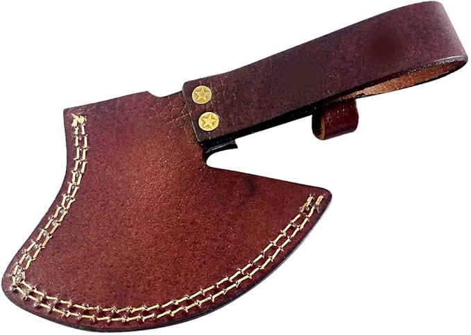 Dessi Handmade Damascus Steel Axe Hatchet Wenge Wood Handle Brass Engraved Bolster Leather Sheath Camping Bushcraft EDC Tomahawk Gift Men SM45