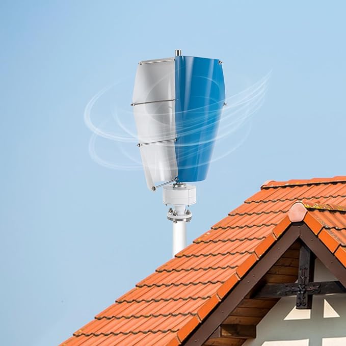 Vertical Wind Turbine 500W Vertical Axis Wind Turbine 12V Wind Generator Kit with Controller 2 Blades Permanent Magnet Generator Vertical Axis Windmill for Home Corporate Industrial