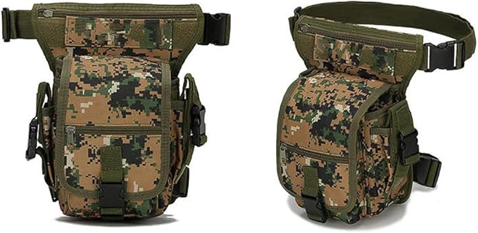 Drop Leg Bag for Men Tactical Metal Detecting Thigh Pack Tactical Drop Leg Bag Utility Pouch (Jungle Digital)