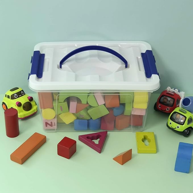 6-Pack Storage Box Tote Plastic Organizer Bin with Latching Handle 6 L