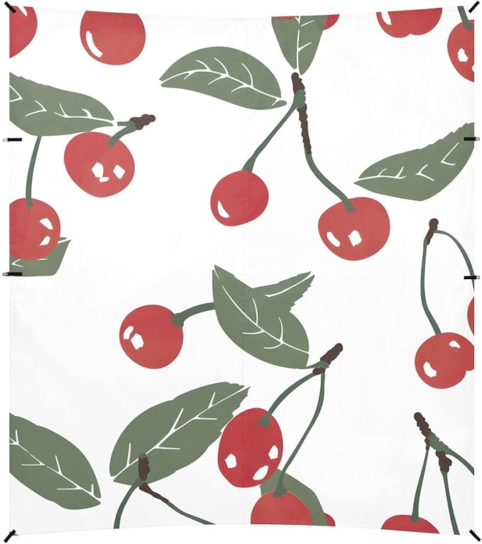 ALAZA Simple Cherry Leaf Pattern Beach Tent Sun Shelter Portable Canopy Sunshade for Outdoor Camping Picnics Backyard Fun 10x9 ft