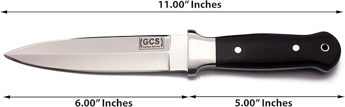 GCS Handmade Handle D2 Tool Steel Tactical knife Hunting Knife Camp Knife with leather sheath Full tang blade designed for Hunting &amp EDC GCS 314