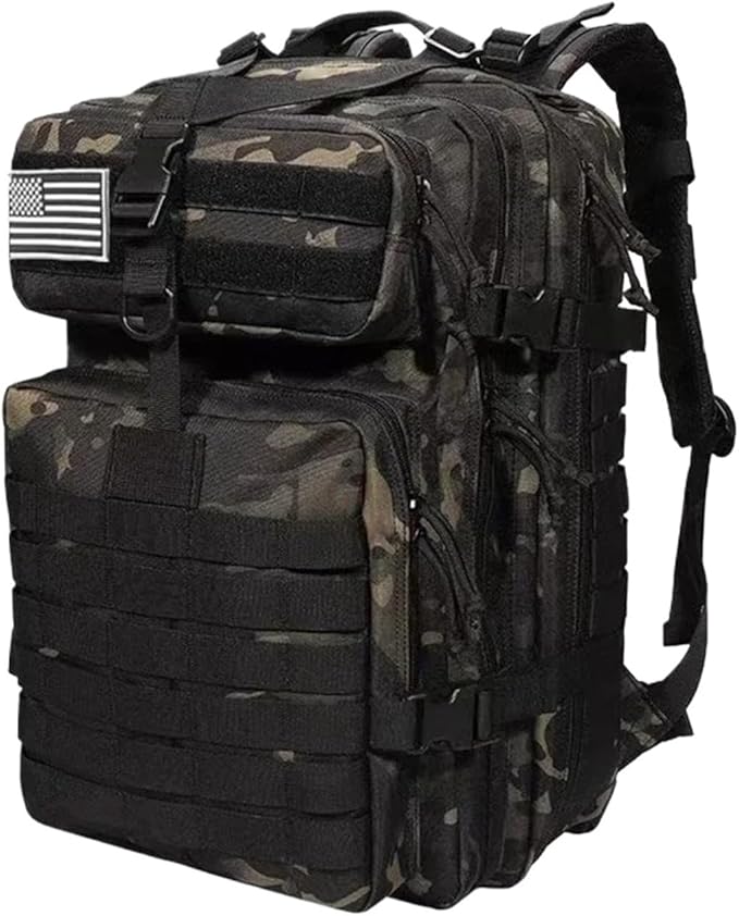 Tactical Nylon Backpack Camping Travel Fishing Bag Waterproof Men Large Capacity Travel Hunting Backpack(A)