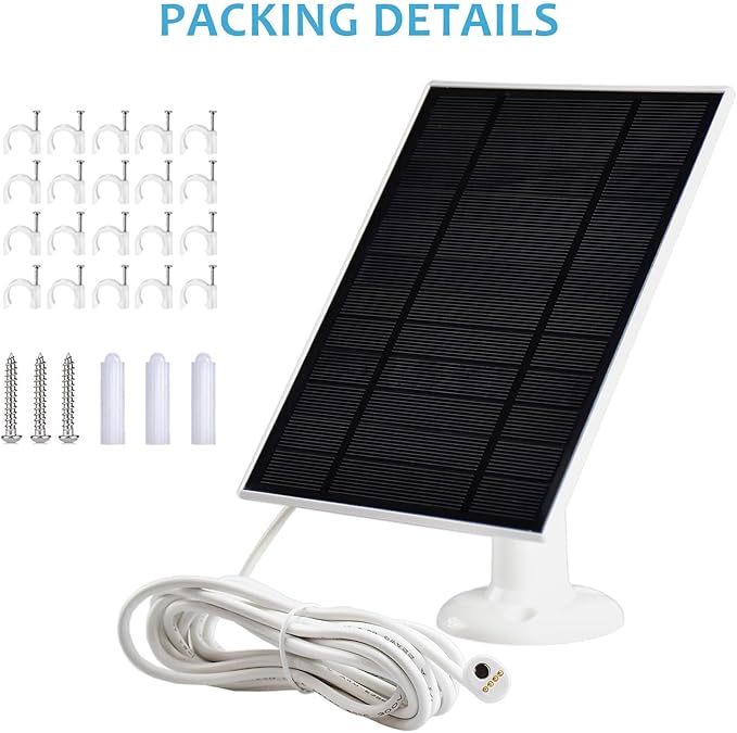 Solar Panel Charger for Google Nest Cam Outdoor or Indoor Battery-2nd Generation3.8W Solar Power6.6Ft Charging Cable-1PACK