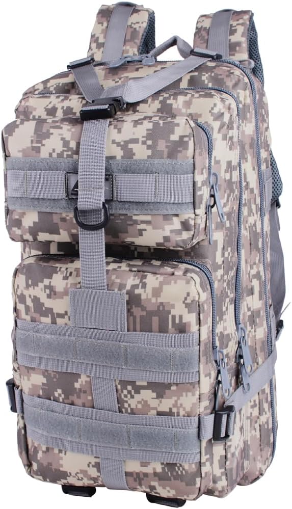 I&ampM Tactical Military Assault Backpack 35L – ACU Camouflage MOLLE Bag for Hiking Camping Hunting Outdoor Travel Bug Out Survival Gear EDC Daypack