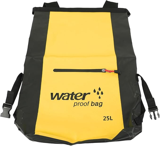 Alomejor 25L Dry Bag Kayaking Camping Drifting with Shoulder Strap Wet Dry Separation Design High Grade PVC Material for Outdoors (Yellow)