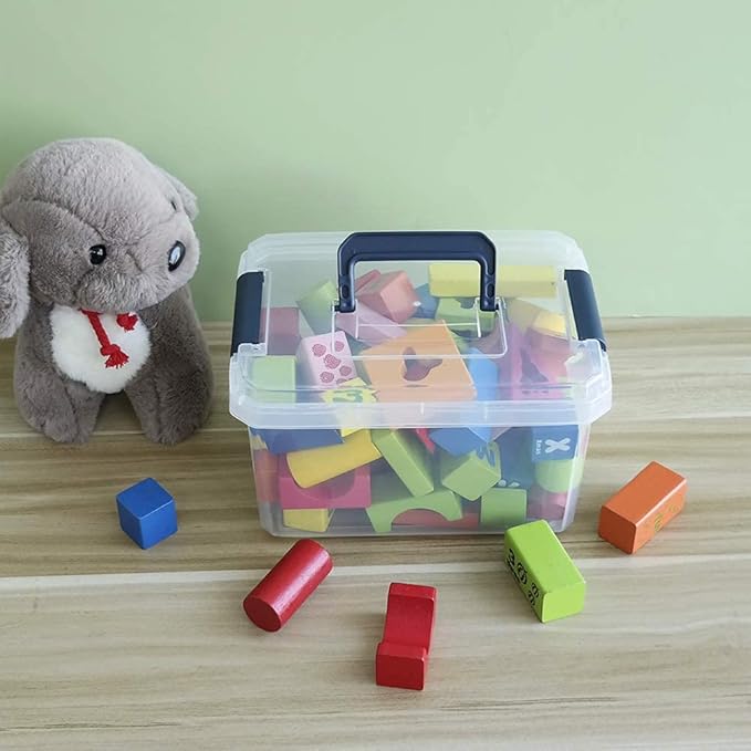4.5 L Plastic Latch Storage Boxes with Lids 6-Pack Plastic Boxes