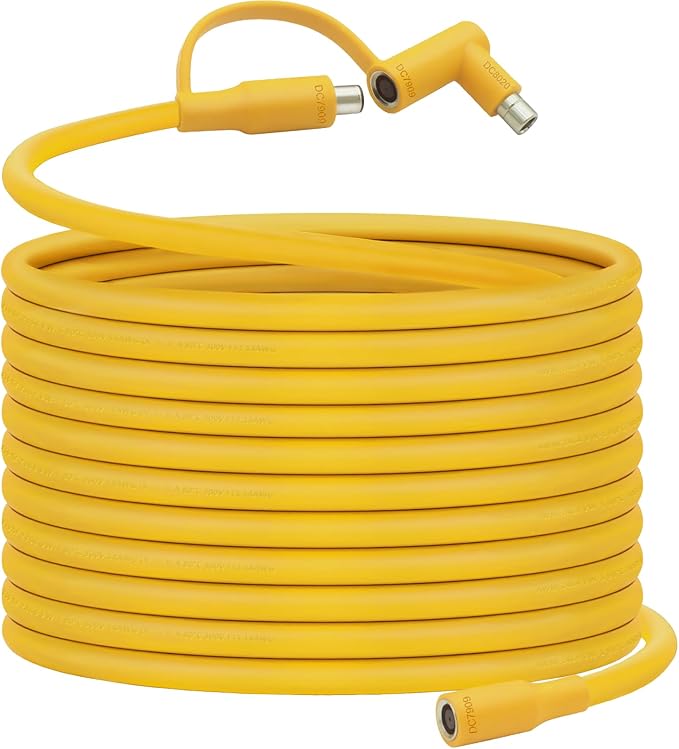 Solar Panel Extension Cable for Jackery 50FT 14AWG 8mm DC Connector Compatible with Yeti Anker BLUETT Jackery Portable Power Stations for Outdoor Camping RV Emergency Use (Yellow)