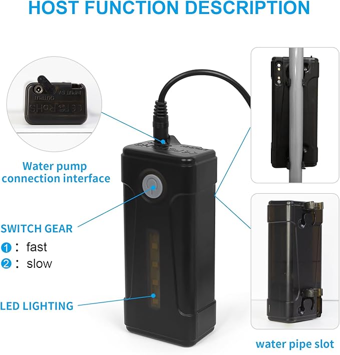 Portable Outdoor Shower with LED Lighting Battery-Driven Pump for Beaches Camping Gardens &amp Hiking