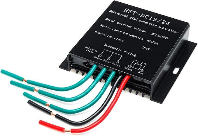 12000W Wind Turbine Charge Controller 12V 24V 48V MPPT Charger Controller IP67 Waterproof DC MPPT Charge Controller for DC Wind Turbines(Black)