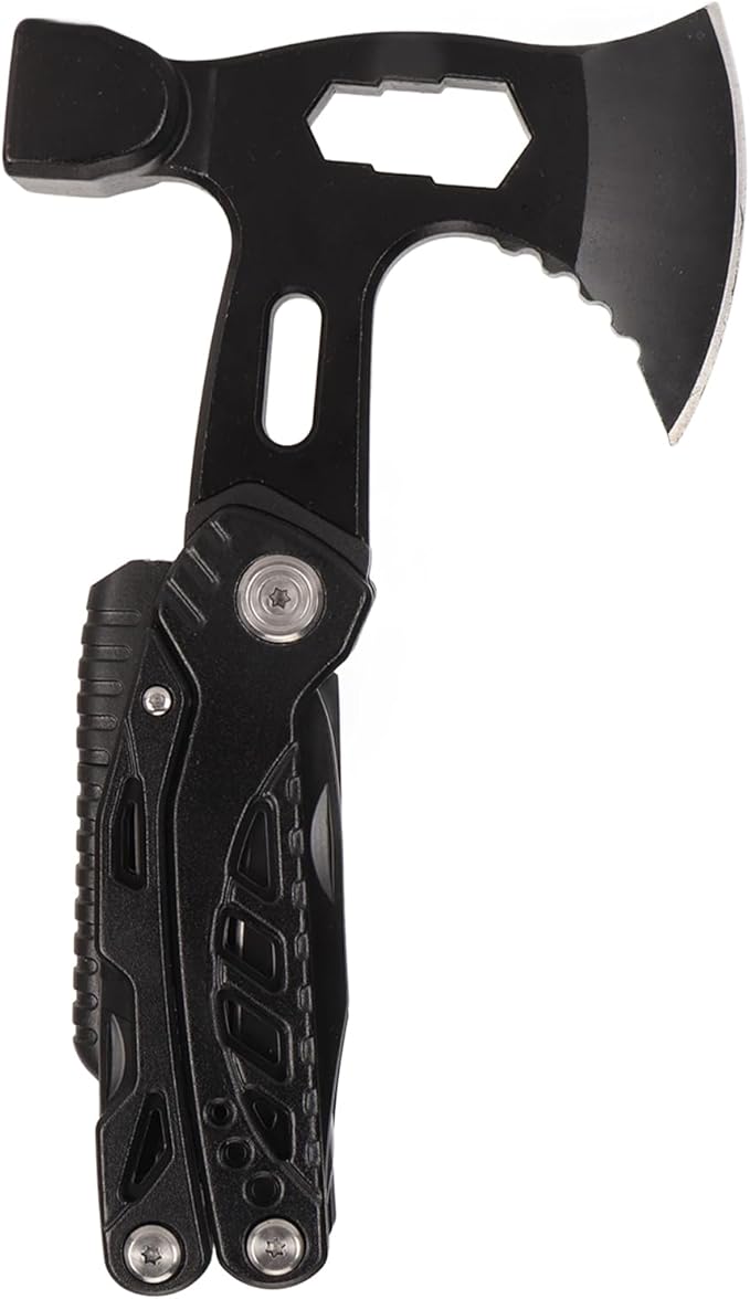 Multifunctional Hammer Axe Bottle Opener Compact Multifunctional Axe Portable Ergonomic Handle Labour-Saving with Whistle for Survival Hiking