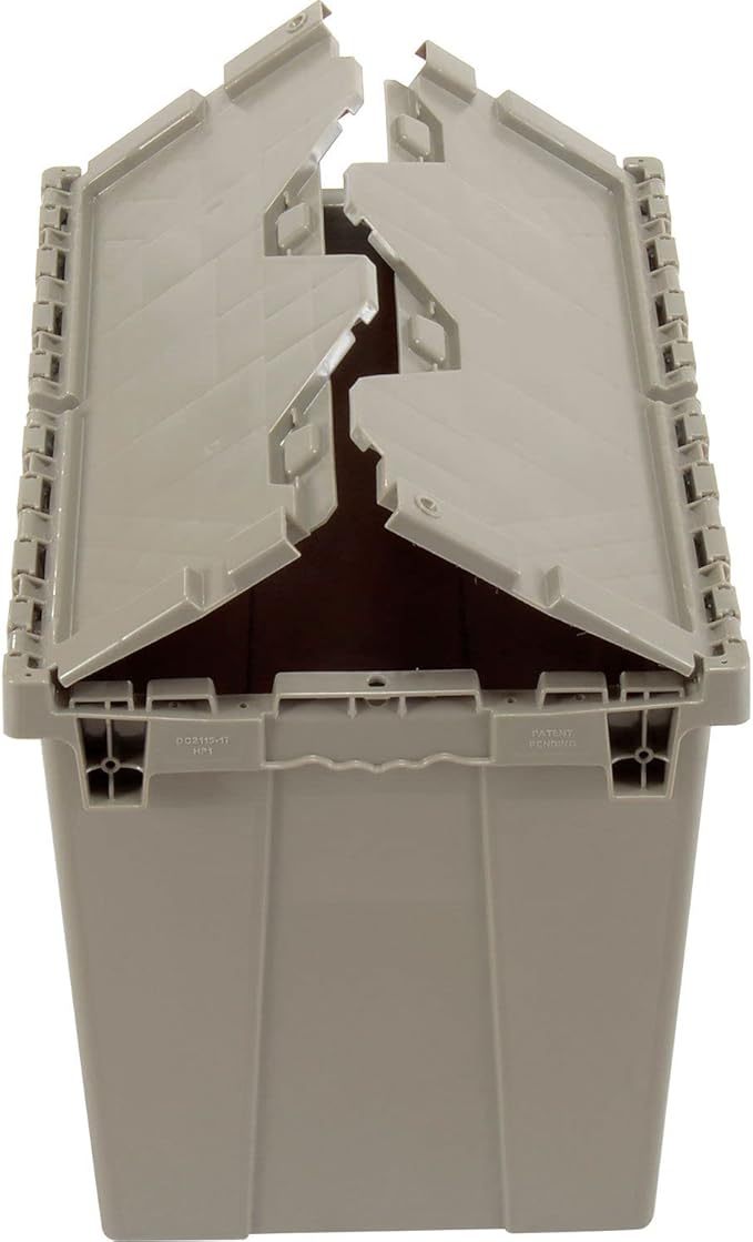 Global Industrial Distribution Container With Hinged Lid 21-7/8x15-1/4x17-1/4 Gray