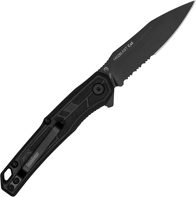Kershaw Leek Black Serrated 3 Blade Pocketknife Bundle Appa 2.75 Serrated Tactical Folding Pocket Knife