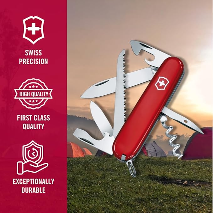 Victorinox Camper 13 Function Swiss Army Pocket Knife Red