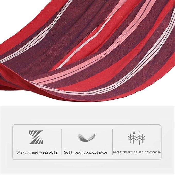Portable Hammock 200 * 120cm Portable Outdoor Camping Hammock Swing Melon Flutter Canvas Thick Hammock for Backpacking Beach