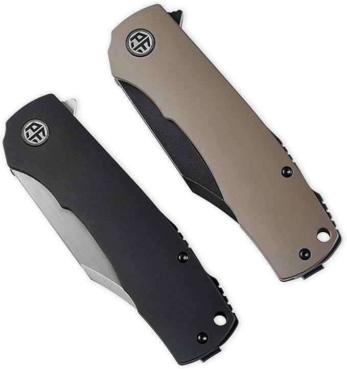 Petrified fish PFP03 Victor3.58 K110 Satin Blade140g Micarta Handel Flipper Liner lock Folding knife (Blue Satin)