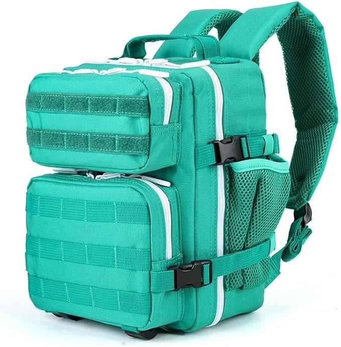Jungle Leopard 9L Tactical Backpack for Men and Women Gym Outdoor Bag Travel Hiking Rucksack with Bottle Holder(Deep Green)