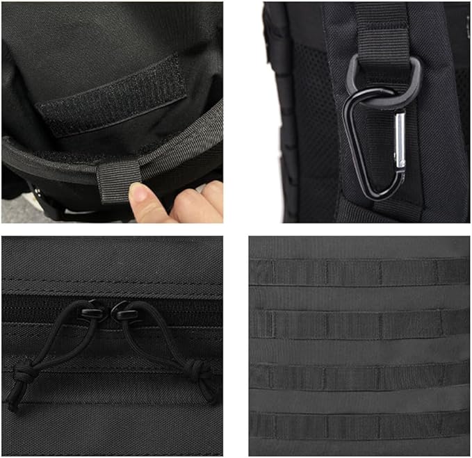 Tactical Backpack for Men Large Military Style Hiking Backpack with MOLLE System Travel Camping Bag for Trekking (black)