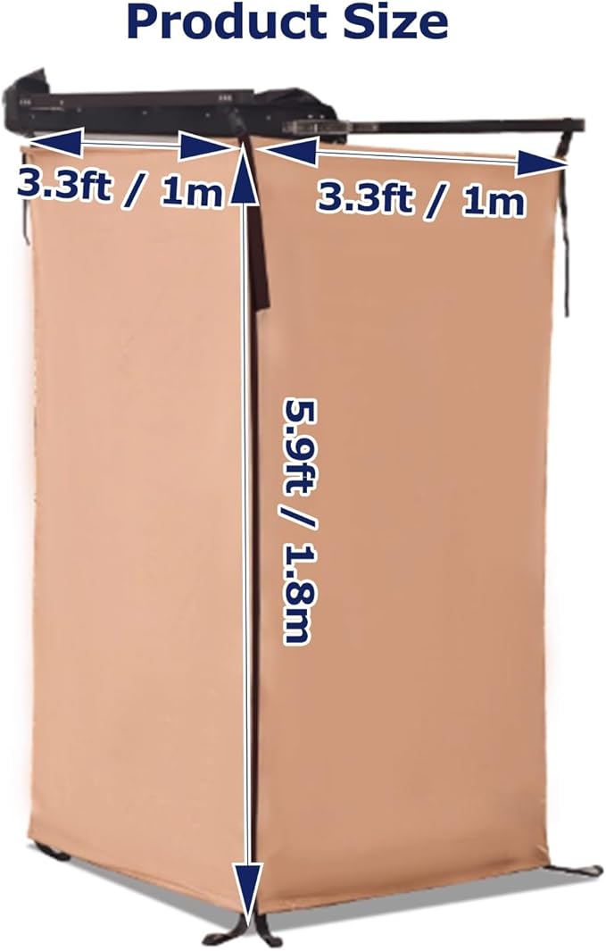 Side Shower Room 3.3-foot X 3.3-foot Private Refuge Toilet Sides to Fit Most Roof Racks and Roof Rails Including Accessories