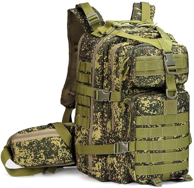 Outdoor Sports Pack Hiking Bag Rucksack Knapsack Combat Camouflage Tactical Backpack- Russia Camo