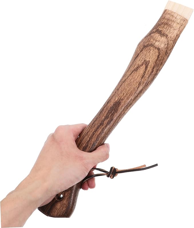 2pcs Short Wood Axe Handle Curved for Hatchet Replacement Heavy Duty Splitting Handle Solid Wood Construction Comfort Grip Fits