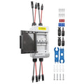 Solar Panels Disconnect Switch 40A 1000VDC PV Shut Off Switch 2 String Circuit Breaker Box IP66 Waterproof UV-Proof