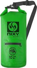 NIXY Waterproof Dry Bag 10L Roll Top - Lightweight and Durable for Paddleboarding Kayaking Hiking Camping Boating Beach Swimming Sailing and More - Green 10L