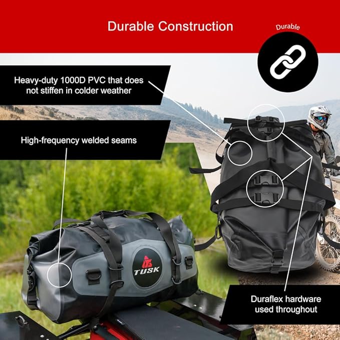 Tusk Dry Duffel Bag Medium (33 Liters) Top Load Black