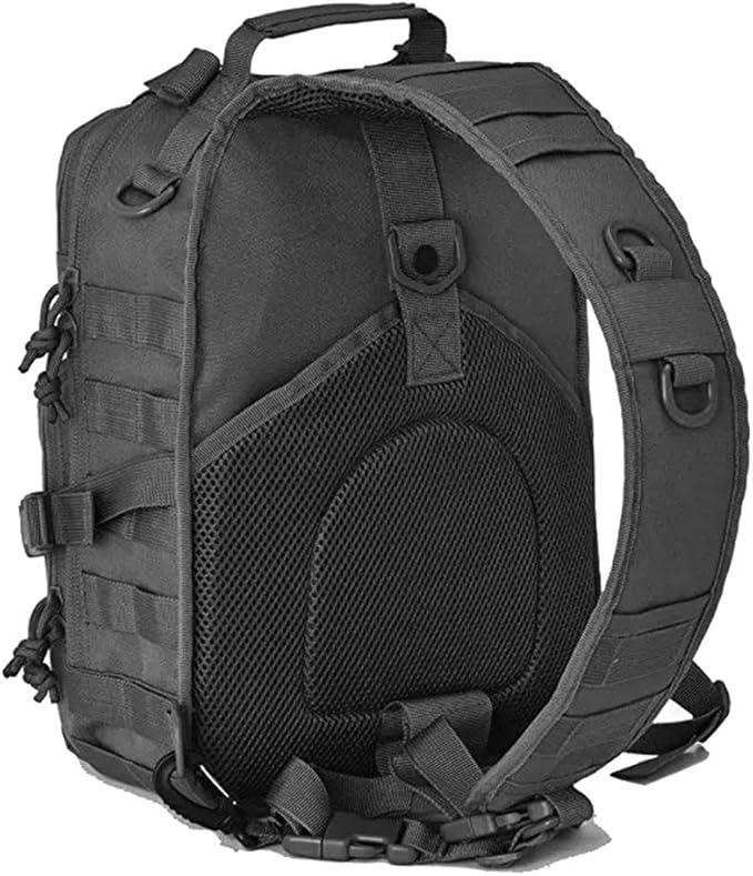 Tactical Chest Bag Military Shoulder Bag Large Capacity Crossbody Bag Sling Backpack for Travel Hiking Camping (As Shown)