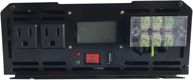 3000W Pure Sine Wave Power Inverter 12V DC to 120V AC Converter 60HZ for Car/Home Solar System with USB Port LCD Display