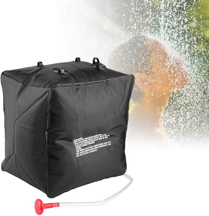 Camp Shower Bag Solar Light Weight Portable 40L Water Storage for Camping Hiking Beach Swimming Outdoor Travelling Made of Durable PVC Material Easy to Carry and Use