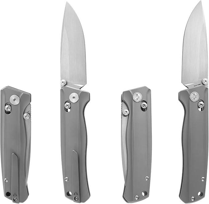 CMB Braveman EDC Knife Folding Pocket knife with Clip for Men and Women Crossbar Lock Knife with S35VN Steel Blade Titanium Handle for Outdoors Camping Hiking-CMB-17 (CMB-17S)