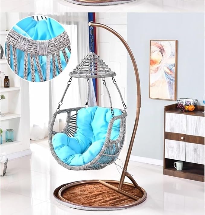 Suspension Egg Chair Cushion Replacement Indoor/Outdoor Swing Egg Chair Hammock Basket Cushion Replacement Used for Porch Balcony Garden Terrace Deck Swimming Pool(E)