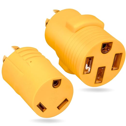 MECMO (2-in-1 Kit) NEMA L14-30P to 14-50R TT-30R RV Generator Adapter Kit 4 Prong Twist Lock 30A Generator Plug L14-30 to 50 Amp 14-50 and 30 Amp TT-30 for RV Camper EV Charger Tesla Level 2 Charging