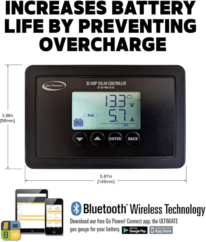 Go Power! (GP-FLEX-35) 35W Flexible Mono Crystalline Solar Kit with 10 Amp PWM Solar Controller