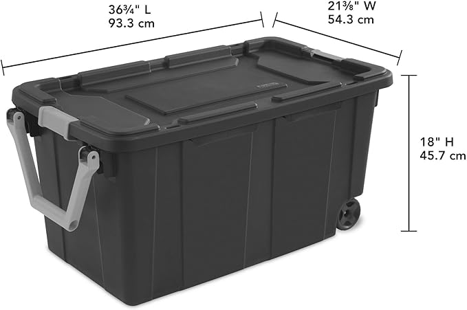 Extra Large Storage Bin 40 Gallon Wheeled Plastic Storage Container with HandlePack of 2
