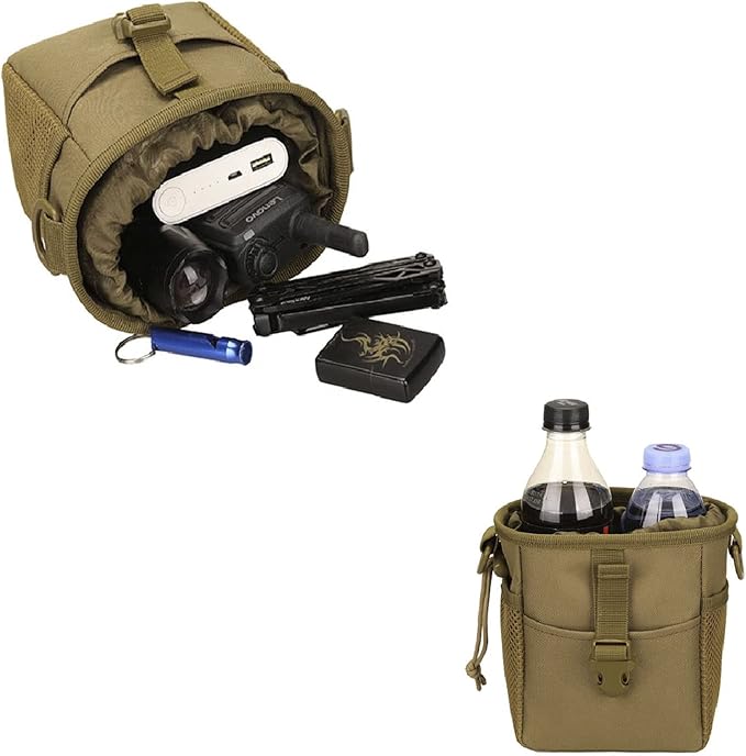 Tactical Slingshot Balls Pouch Molle Drawstring Small Dump Pouch Military Storage Case Holster Utility Belt Fanny Hip Holster Bag Gadget Gear Pack Tool Pocket