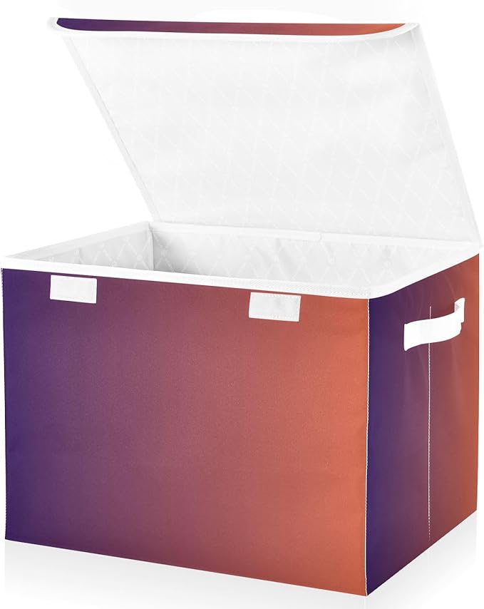 Purple Brown Gradient Storage Container with Lid Collapsible Bedroom Storage Clothes Storage Containers for Home