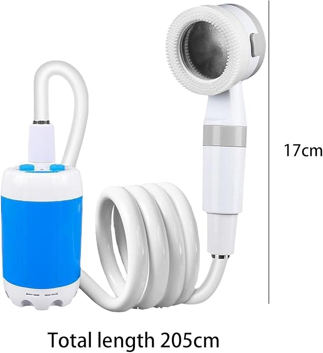 Electric Portable Outdoor Camp Shower Pump Travel Shower for Plants Car Wash Pet Cleaning USB Rechargeable 80.71inch Multicolor