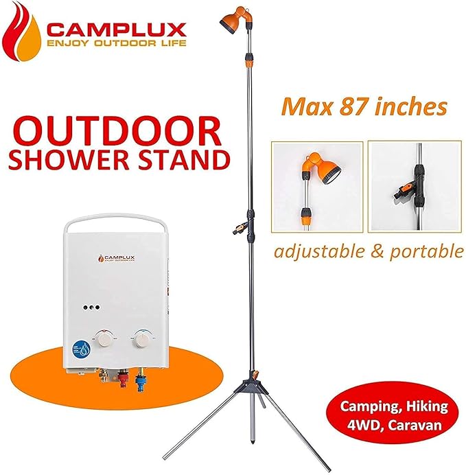 Camplux Outdoor Shower Kit Portable Shower Head Camping Shower with Tripod Stand