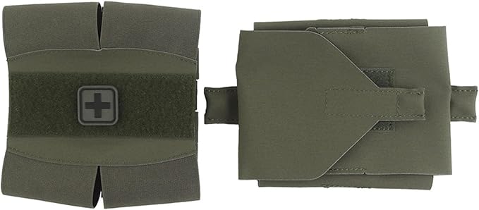 Camouflage MOLLE Medical Pouch with roll-Out Organizer top Tourniquet Band &amp ID Patch Area Utility First Aid Pouch for Airsoft Training &amp Outdoor Use