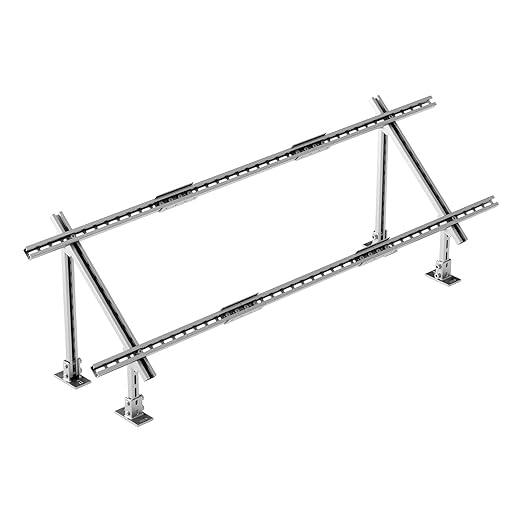 VEVOR Solar Panel Mounting Brackets 30-60 Adjustable Multi-Piece Brackets for 1-4PCS Panels Carbon Steel Ground Mount Stand for Farms RVs Boats Off-Grid System