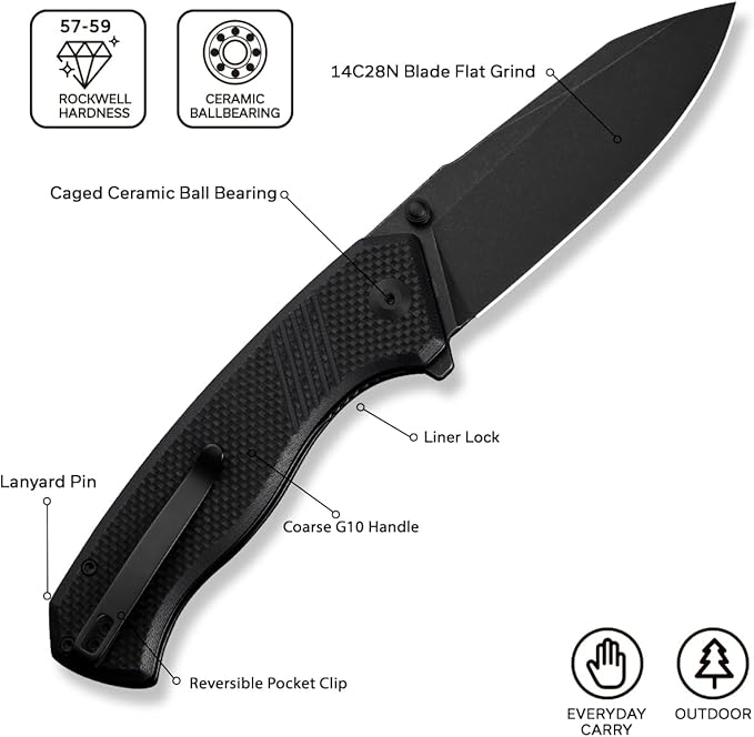 CIVIVI Placoid Pocket Knife for EDC Folding Knife with 3.67 14C28N Blade G-10 Handle For Men Women Gift C23079-1